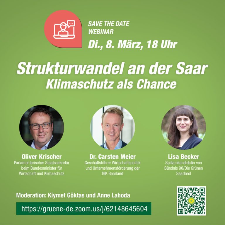 Webinar „Strukturwandel an der Saar – Klimaschutz als Chance“ am 8. März 