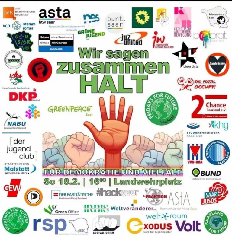Wir sagen zusammen HALT – für Demokratie und Vielfalt