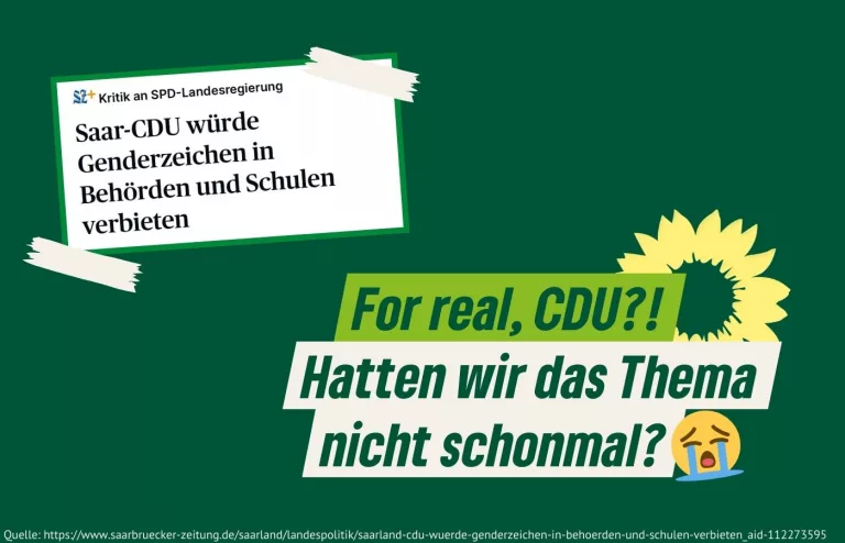 Saar-Grüne sprechen sich für freiheitlichen Umgang mit geschlechtersensibler Sprache aus