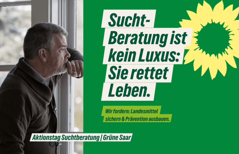 Aktionstag Suchtberatung: Saar-Grüne drängen auf stabile Finanzierung der Hilfsangebote