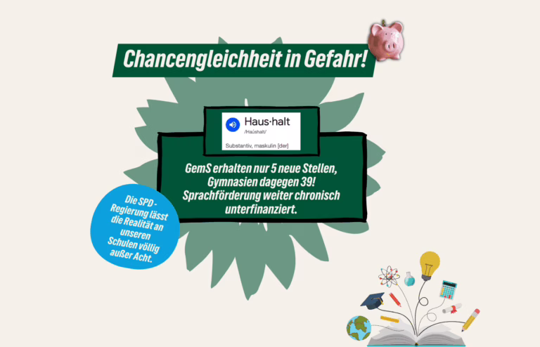 Saar-Grüne zu Haushalt 2026/27: Bildungspolitischer Blindflug – Gemeinschaftsschulen abgehängt, Sprachförderung vernachlässigt