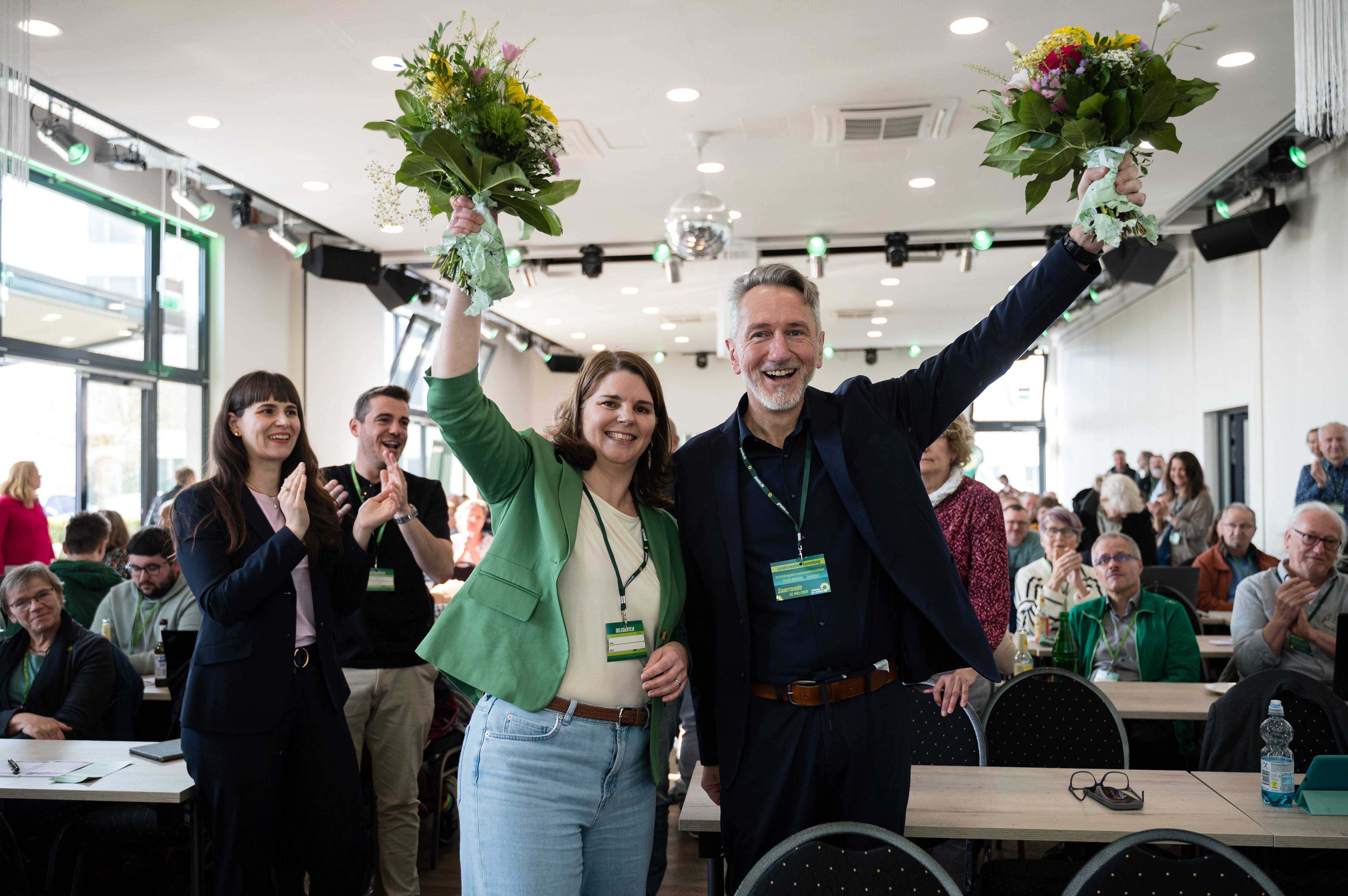 Votum für Spitzenduo: Saar-Grüne starten mit Anne Lahoda und Volker Morbe in den Landtagswahlkampf